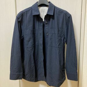 無印良品　オーガニックコットン　シャツ　シャツジャケット　紺　ネイビー　M 長袖シャツ　オーバーシャツ　メンズライク　ボーイッシュ
