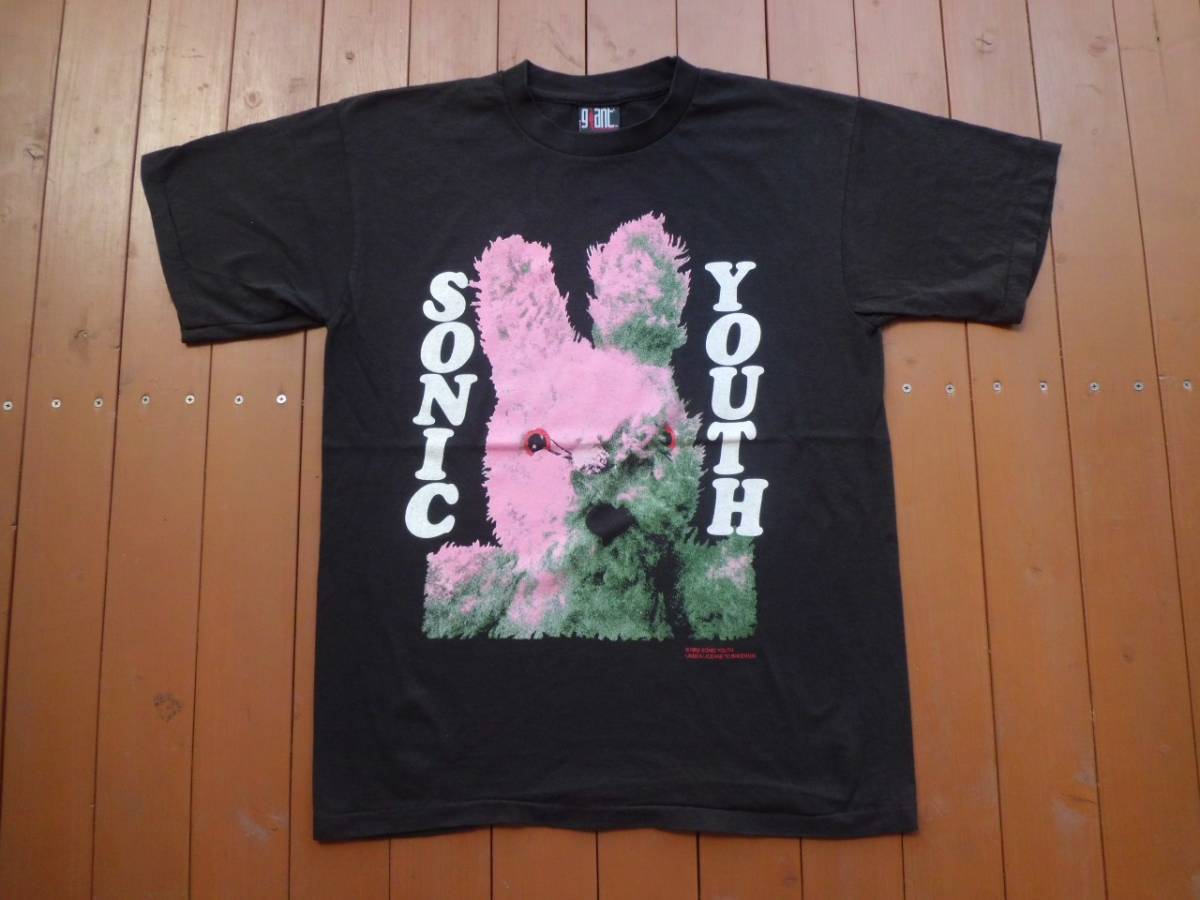 SONIC YOUTH Tシャツ XL  ソニックユース　ブラック　USA製 Tシャツ/カットソー(半袖/袖なし) 在庫分特価