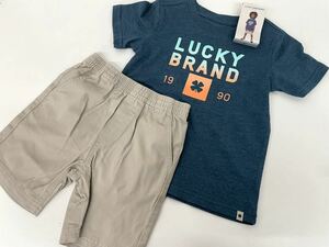  new goods #LUCKYBRAND Kids man short sleeves shirt shorts 2 point set 4T / 4 -years old setup 