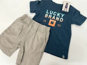  new goods #LUCKYBRAND Kids man short sleeves shirt shorts 2 point set 6 / 6 -years old setup 