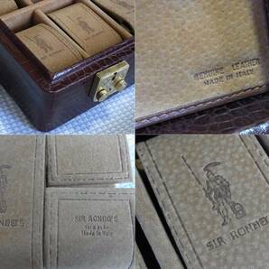 Italy イタリア製★サーロンドス Sir Rondo’s watch Box 12本用 本革 クロコ型押し 腕時計ケース ボックス★鍵付の画像9