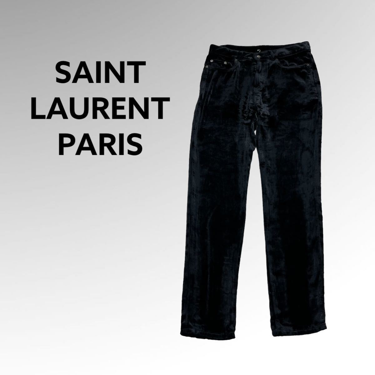 深緑(ふかみどり) 【希少】 saint laurent paris コーティングデニム