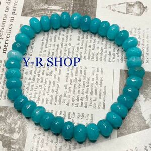  natural stone * Ricci blue aquamarine. bracele * lady's arm wheel beads color stone Power Stone ethnic India jewelry new goods gem 