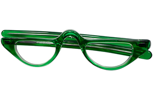 ANTIQUEシルエットx SUPER RAREカラー1960sフランス製デッド FRAME FRANCE by Selecta 1/2 eye ハーフアイ GREEN SMOKE 老眼鏡 size38/26