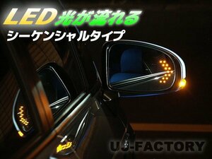 【GARUDA /BLLED MIRROR】14連LEDウインカー ブルーワイドミラー シーケンシャル（SSB-05）★SUBARU フォレスター SJG/SJ5 (H24/11～)