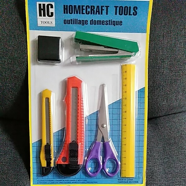 HOMECRAFT TOOLS 6点セット ホッチキス他　　　　　　　　ホームクラフトツール 文具6点セット