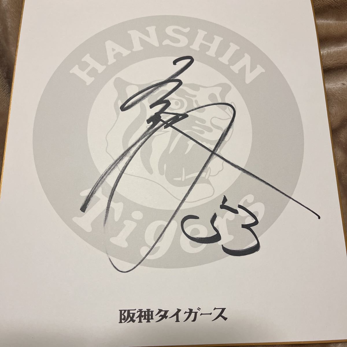 正規通販 阪神タイガース湯浅京己選手直筆サインロゴ色紙 