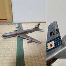希少　！　JAL　日本航空百回搭乗記念DC-8　飛行機　置物　ja6401 昭和レトロ　金属　銅器　？　銅製　？　真鍮　？_画像1