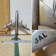 希少　！　JAL　日本航空百回搭乗記念DC-8　飛行機　置物　ja6401 昭和レトロ　金属　銅器　？　銅製　？　真鍮　？_画像2