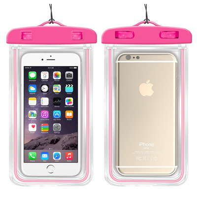 2個セット　iphone13/12/11/XS/MAX/XR/8/7 plus対応 防水ケース（ネックストラップ付属） スマホ 携帯保護カバー 防水ポーチ ピンク
