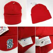 即決 90s シアトル マリナーズ MARINERS CAP ビーニー ニット帽 USA製_画像2