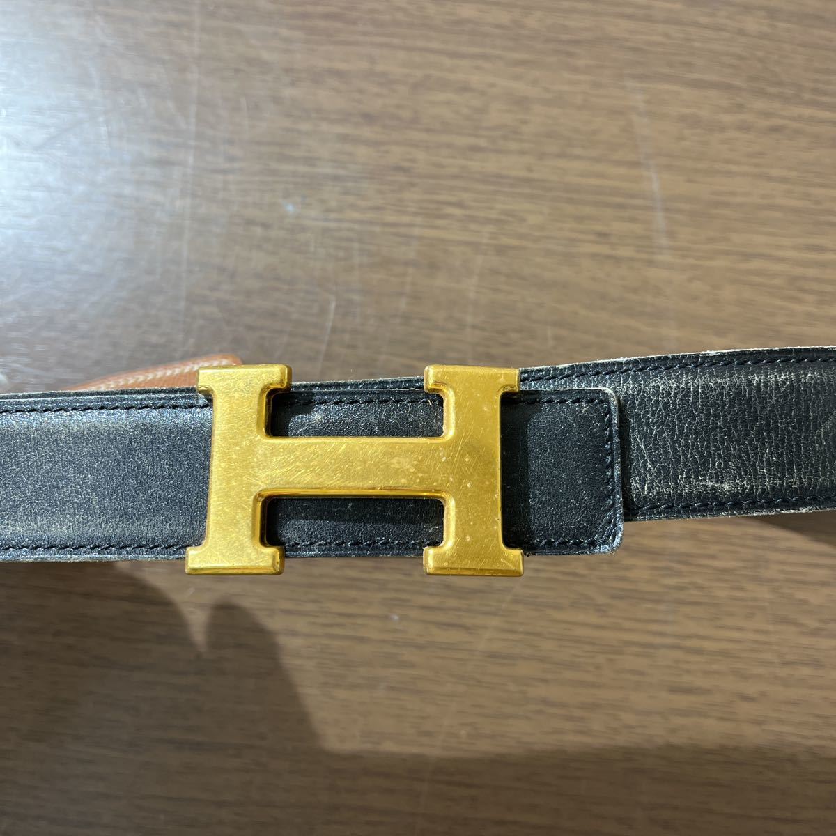 エルメス Hバックル リバーシブル コンスタンス レザー ベルト75 grw