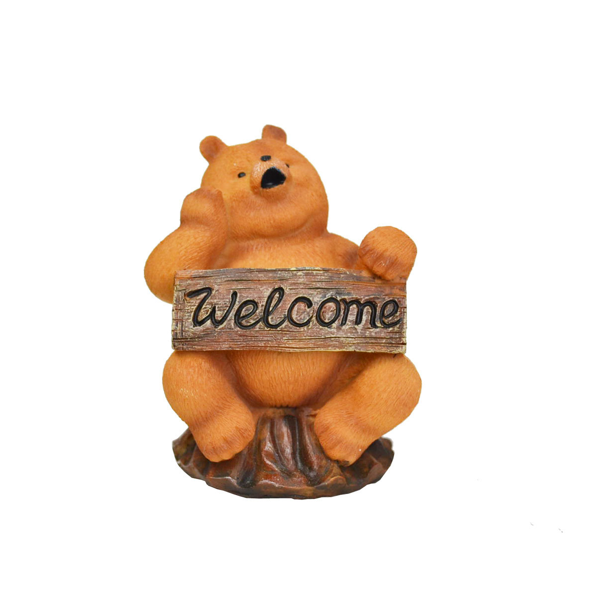 Figura de oso con objeto de resina de bienvenida Dadbear, Artículos hechos a mano, interior, bienes varios, ornamento, objeto