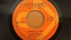 ☆彡美品！！☆彡送料無料！！　　 BARRY BIGGS　 　WORK ALL DAY 　DYNAMIC SOUNDS盤 　希少７inch。LOVERS REGGAE。オススメ。