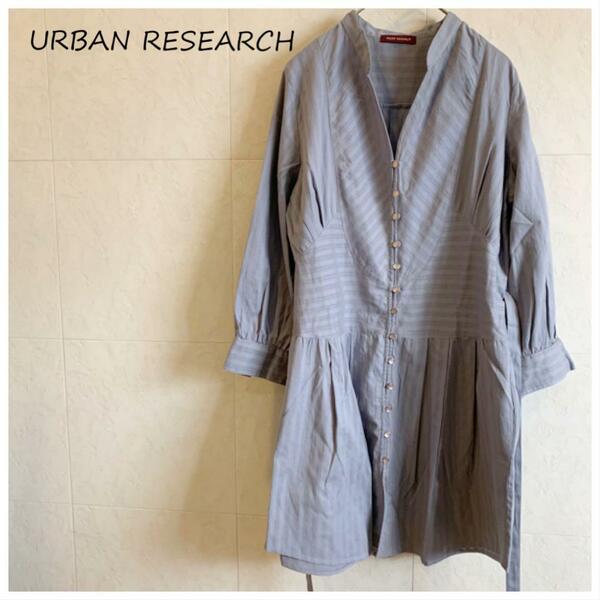 URBAN RESEARCH ストライプ 長袖チュニック シャツ ur36