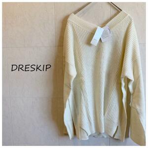 DRESKIP ドレスキップ ワールド 白ニット 洗える 定価3390円　782