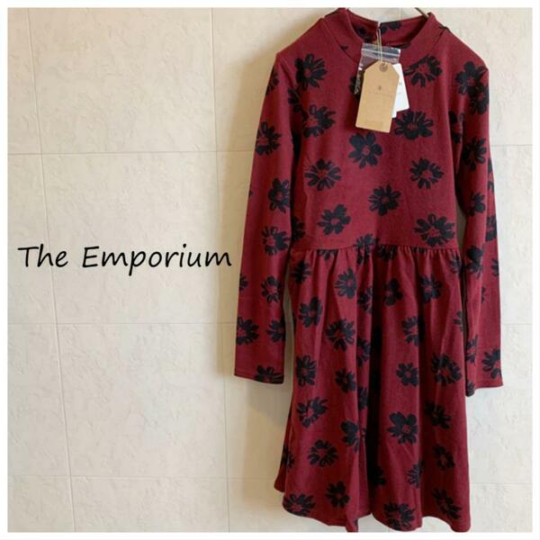 新品★The Emporium ワインレッド　花柄ワンピース　ワールド 799