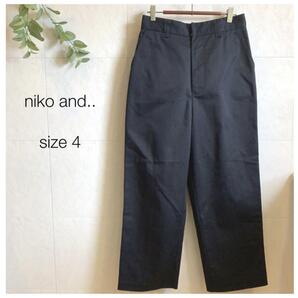 niko and.. 厚手しっかり生地 黒ワイドパンツ 1607