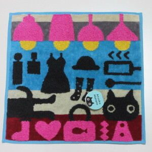 mata Noah tsuko handkerchie MEME*s room towel handkerchie cat / blue [Atsuko Matano]