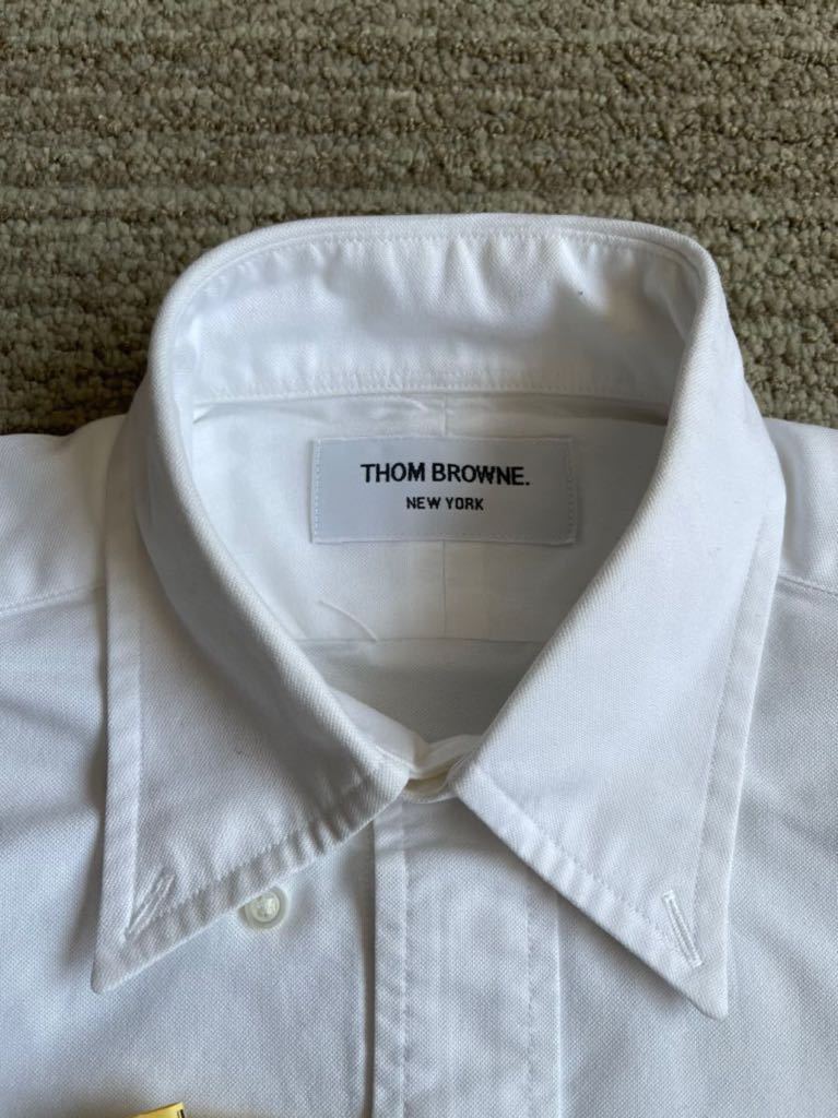 THOM BROWNE トムブラウン ボタンダウン 長袖シャツ 白 腕トリコロール