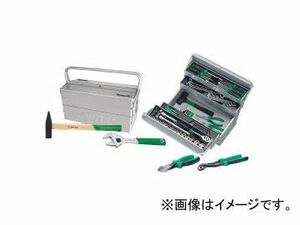 トップトゥル/TOPTUL 両開きメタルケース入り工具セット 65点 GCAZ0002