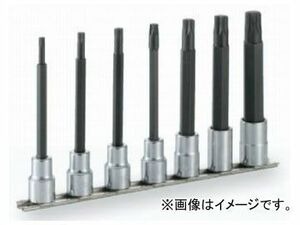 トネ/TONE 12.7mm（1/2”） ロングトルクスソケットセット（強力タイプ・ホルダー付） 7点 品番：HTX407L