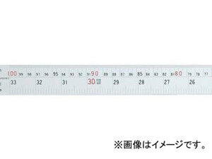 シンワ測定 直尺 シルバー 1m 併用目盛 右基点 cm表示 赤数字入 13210 JAN：4960910132108