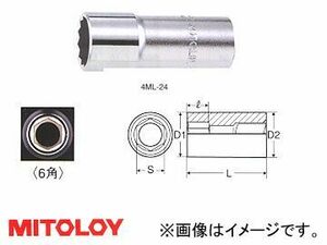 ミトロイ/MITOLOY 1/2(12.7mm) スペアソケット(ディープタイプ) 6角 8mm 4HL-8