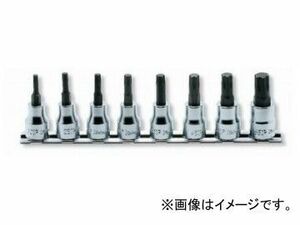 コーケン/Koken 3/8”（9.5mm） トルクスプラスビットソケット レールセット 8ヶ組 RS3025/8-IP