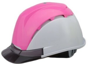 トーヨーセフティー Venti NEO 通気孔付きヘルメット 認証用カラー ひさし：グリーン No.393F-G 白/ピンク