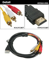 AP HDMI-RCA変換ケーブル 約1.5m 金メッキ 高品質 AP-UJ0465_画像2