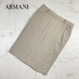  beautiful goods ARMANI COLLEZIONI Armani koretsio-ni back frill tight skirt knees height lining none lady's beige size 38*HB8