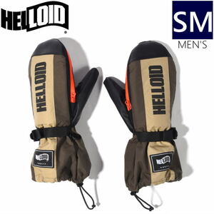 ○22-23 HELLOID 22HEL-01 SNOW ZIP MITTEN GLOVE カラー:OLIVE SMサイズ ヘルロイド グローブ スキー スノーボード