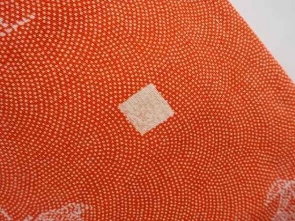 正絹 作家物 鮫紋江戸小紋 屋敷に草花模様小紋着物 身丈152.5 裄63.5