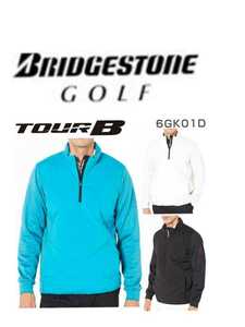  new goods regular M size Bridgestone Golf wear men's TOURB half Zip jacket stretch, heat insulation 6GK01D color turquoise 