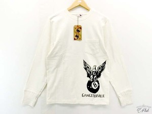 新品 ギャングスタービル GANGSTERVILLE GSV-20-GKU-01 プリント　Tシャツ　ロンT管理105 長袖シャツ white S