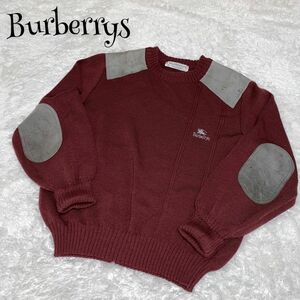 【希少】Burberrys☆コマンドセーター ニット エルボーパッチ 刺繍 バーバリーズ バーバリー Burberry