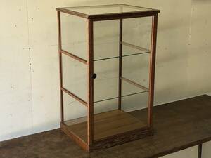 [ free shipping ] old tree frame. glass case desk collection case . is . exhibition showcase 
