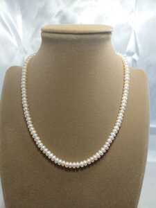 パールネックレス オーバル形　真珠　マグネット式　　　管理BC-167-2