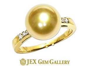 Golden Pearl K18 Golden pearl diamond ring No.126755