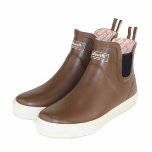 B goods lady's rain boots 23.5cm Brown side-gore rain shoes . slide casual sport rain shoes JW_20088