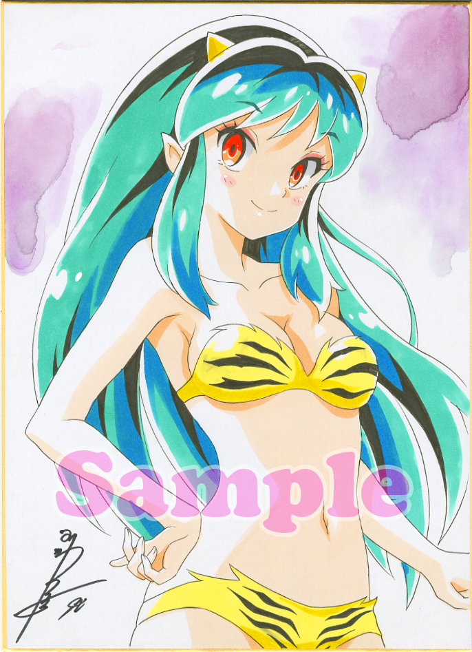 かわらじま晃直筆イラストサイン色紙 ヴァイオレット | tspea.org