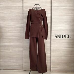  Layered all-in-one *SNIDEL Snidel design knitted all-in-one 3way set item Brown M
