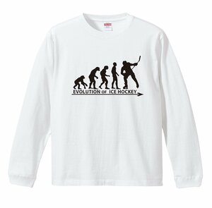 進化 EVOLUTION アイスホッケー ロンT 白 (S/M/L/XL) 長袖 新品 ホッケー スケートリンク NHL スポーツ