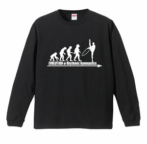 進化 EVOLUTION 新体操 スポーツ 体操 フープ ロンT 黒 ブラック (S/M/L/XL) 長袖 新品 エボリューション