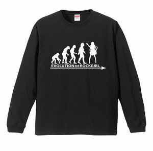 進化 EVOLUTION ロックガール ギター バンド ゴシック ロンT 黒 (S/M/L/XL) 長袖 新品