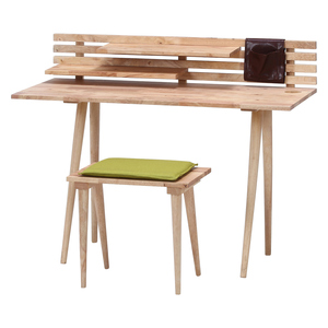  stool attaching stylish desk set width 120cm depth 49cm natural [ new goods ][ free shipping ( one part region excepting )]