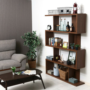 S character length width use possibility storage rack display shelf 4 step medium Brown [ new goods ][ free shipping ( Hokkaido Okinawa remote island postage separately )]