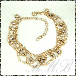 [ANKLET] Champagne Gold Color Charm Bell キュート メニー ベル 鈴 チャーム シャンパン ゴールド チェーン アンクレット 【送料無料】の画像4