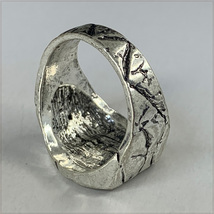 [RING] Silver Crack Rock Stone Design クラック ロック ストーン ひび割れた岩 デザイン シルバー リング 27号 【送料無料】_画像3